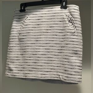LOFT Blue and White Tweed Skirt Size 8